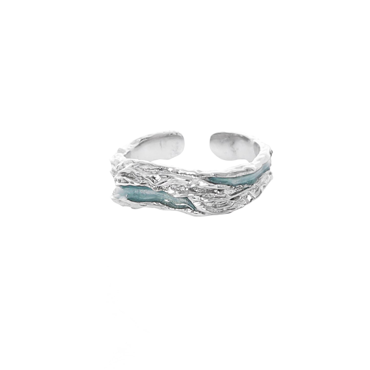 Unisex Simple Blue Glacier Open Ring