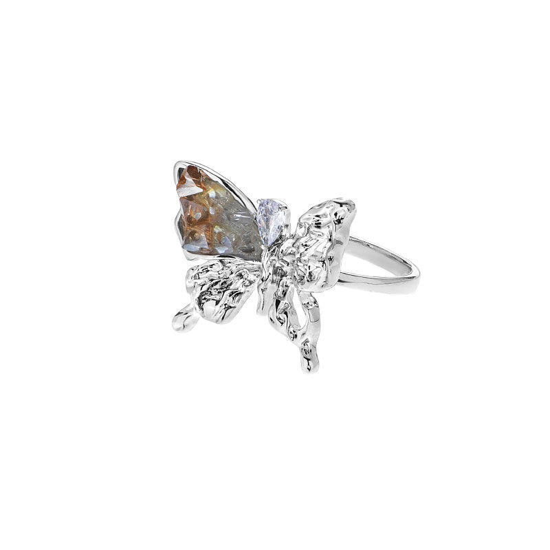 Chic Women Gradient Zircon Butterfly Ring