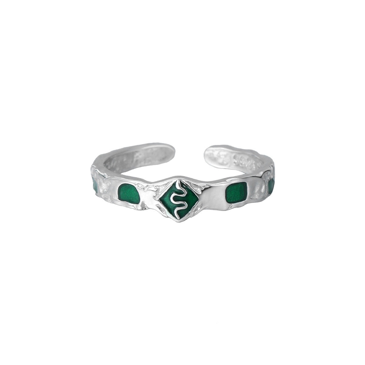 Unisex S925 silver Slytherin Snake Open Rings