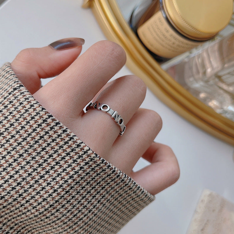 Vintage S925 Silver Yes or No Adjustable Ring