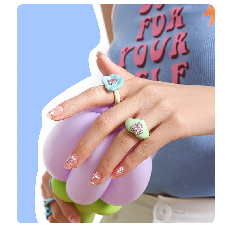 Y2K Sweet Heart Hand Drip Ring