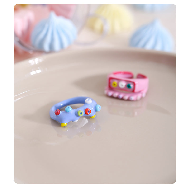 Designer Blue Little Monster Ring