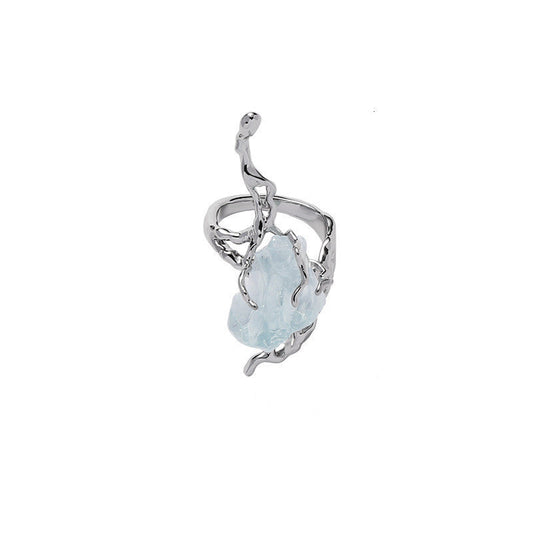 Blue Glacier Natural Stone Opening Ring