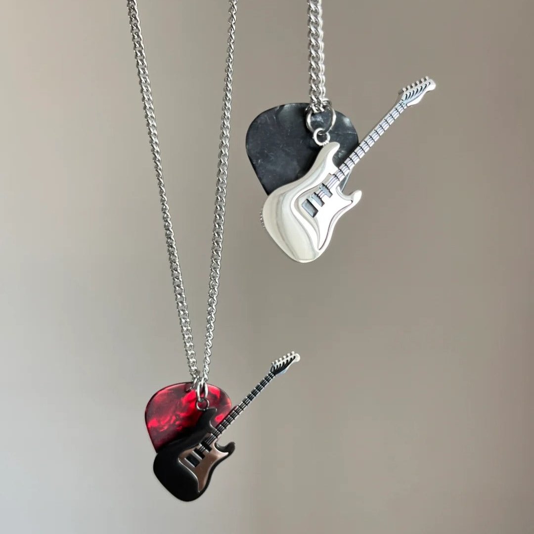 Guitar Plectrum Stainless Steel Necklace