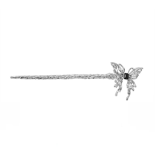 Chic Designer Silver High-fashion Butterfly Metal Hairpin