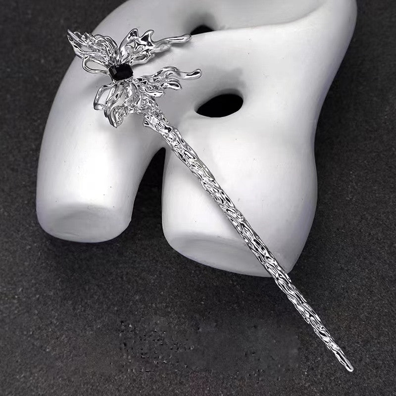 Chic Designer Silver High-fashion Butterfly Metal Hairpin