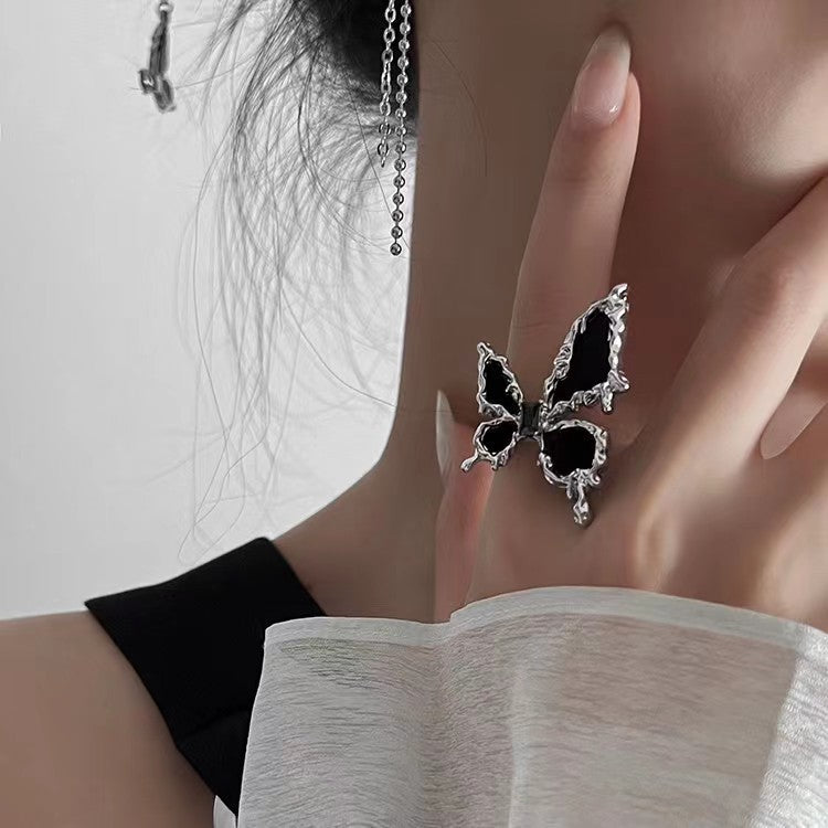 Women Designer Butterfly Punk Metal Ring