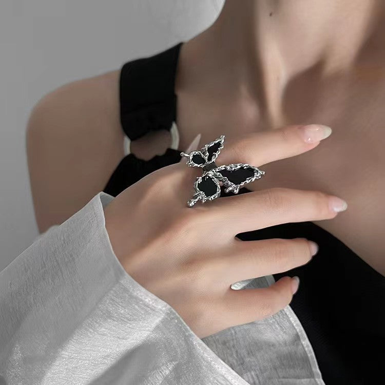 Women Designer Butterfly Punk Metal Ring