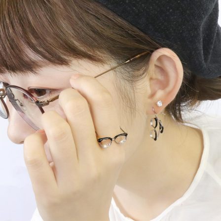 Designer High-quality Enamel Drip Glasses Ring