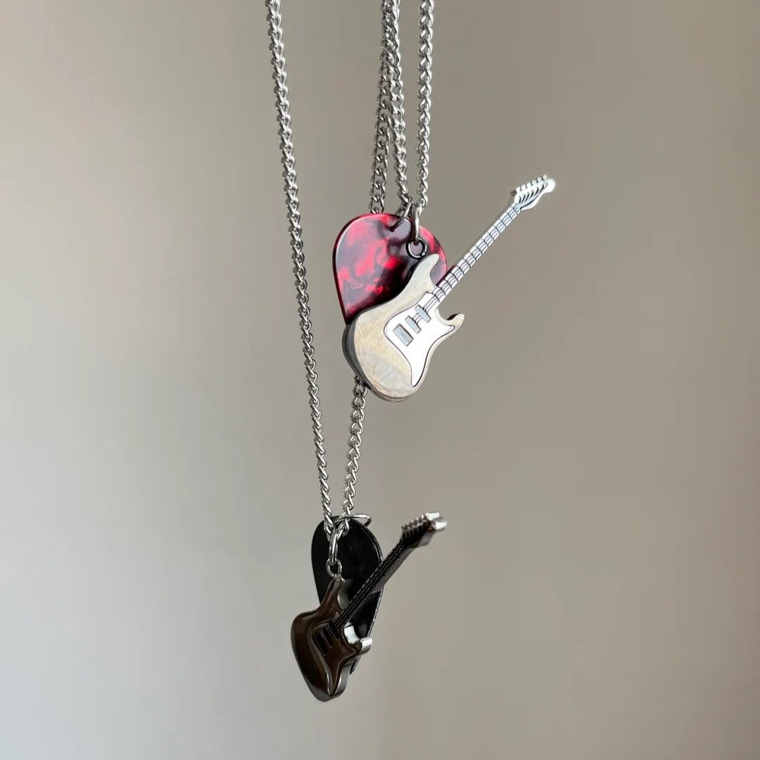 Guitar Plectrum Stainless Steel Necklace