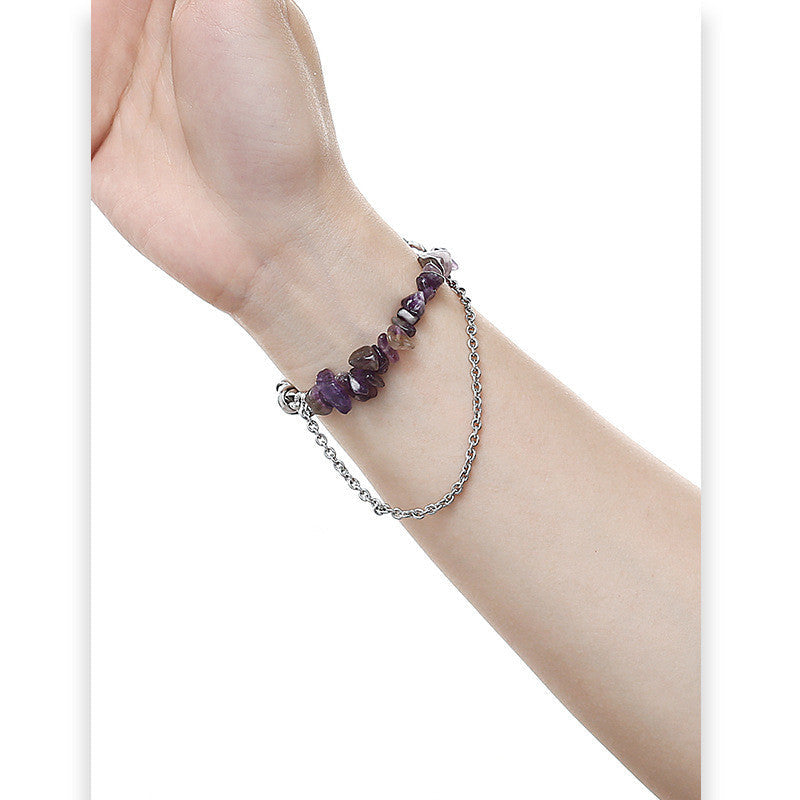 Chic Purple Natural Stone Beaded Bracelet