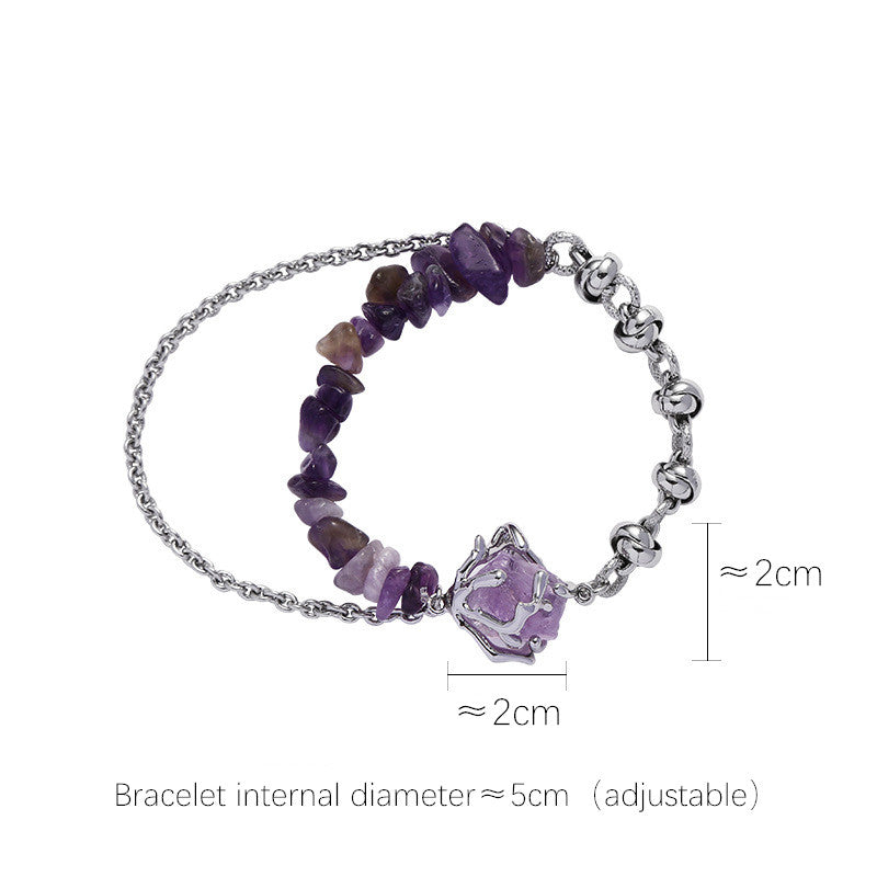 Chic Purple Natural Stone Beaded Bracelet