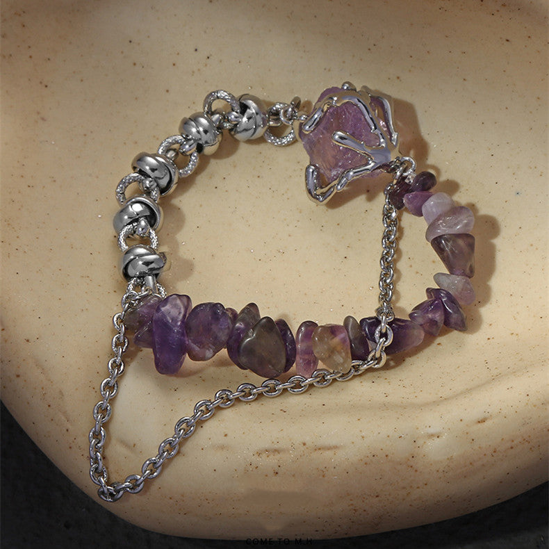 Chic Purple Natural Stone Beaded Bracelet