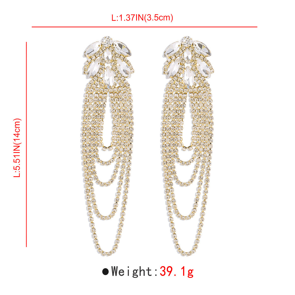 Unique Large Rhinestone Women Shining Earring