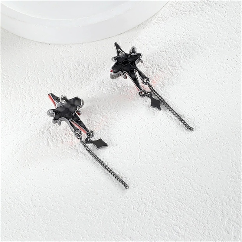 Gothic Style Bloody Star Vintage Tassel Stud Earring