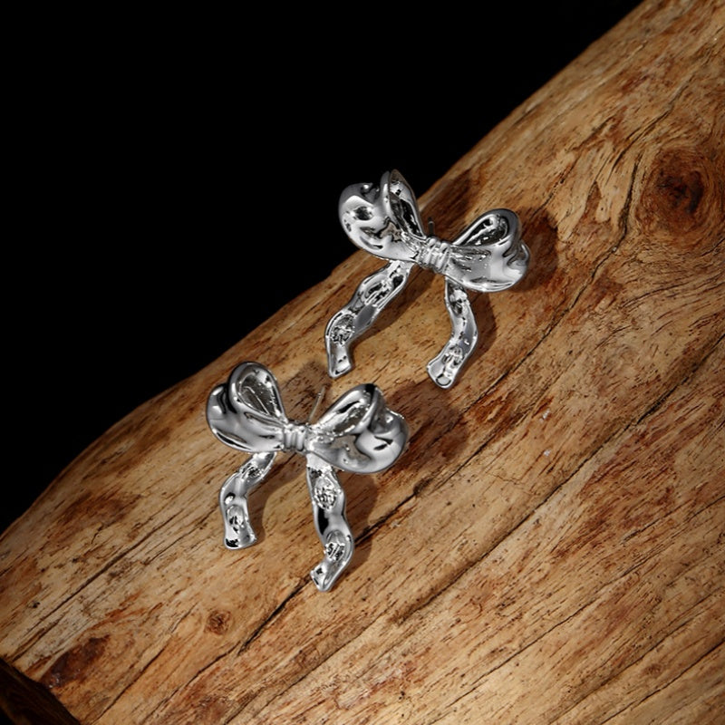 Chic Bowknot  Metal Stud Earring