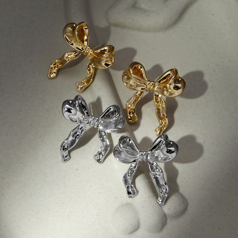 Chic Bowknot  Metal Stud Earring