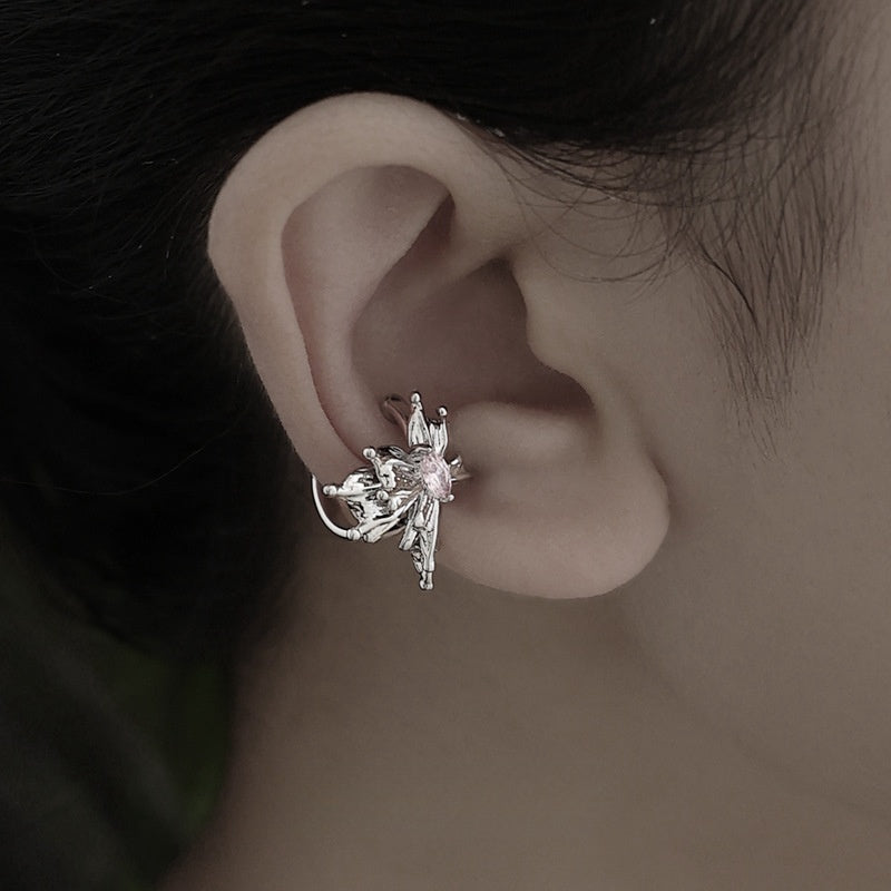 Designer Women Pink Butterfly Ear Cuff