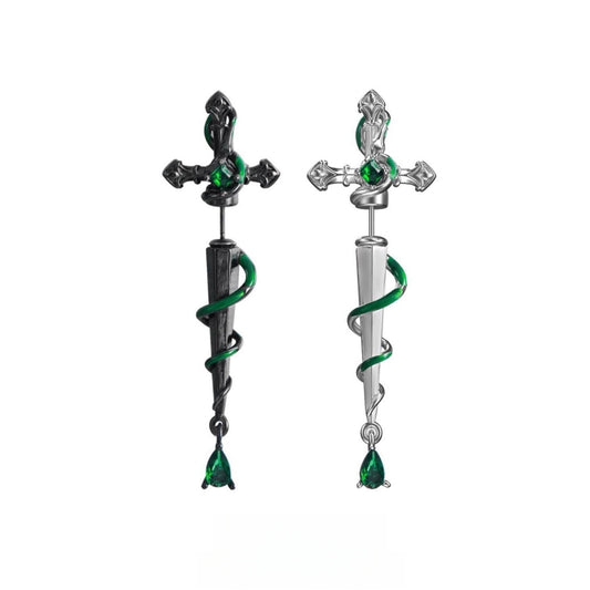 Slytherin Snake Girl's Sword Stud Earring