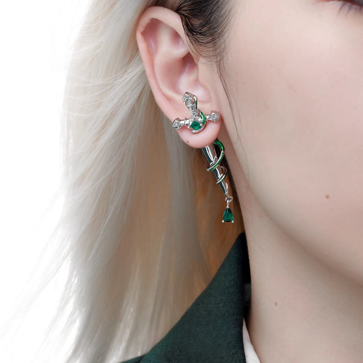 Slytherin Snake Girl's Sword Stud Earring