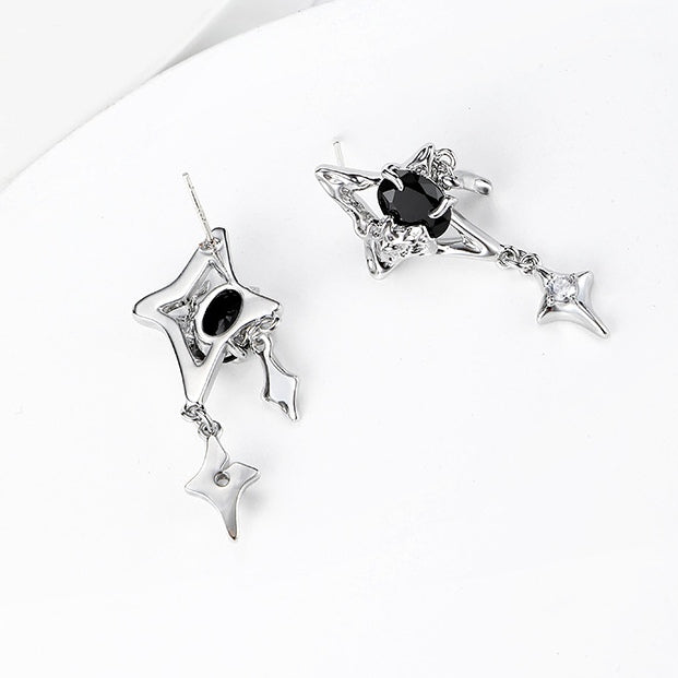 Shining Quadrangle Star Rhinestone Earrings