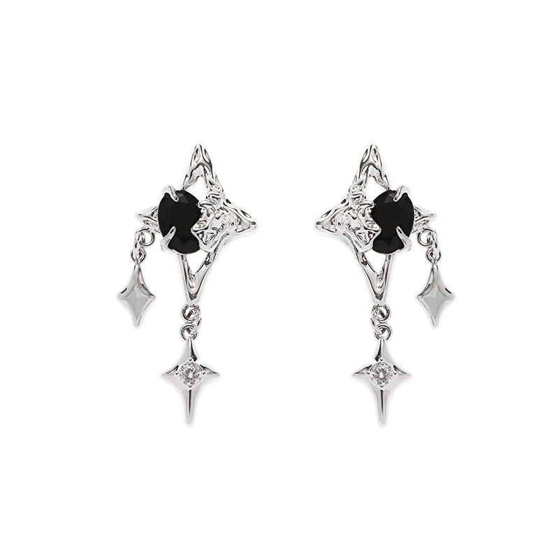 Shining Quadrangle Star Rhinestone Earrings