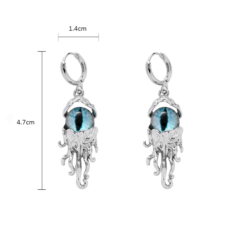 Designer Blue Devil's Eye Hoop Earring