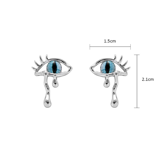 Girl's Cute Big Blue Devil Eyes Earring Collection