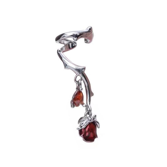 Designer Sweet Girl Red Rose Ear Cuff(A Pair)