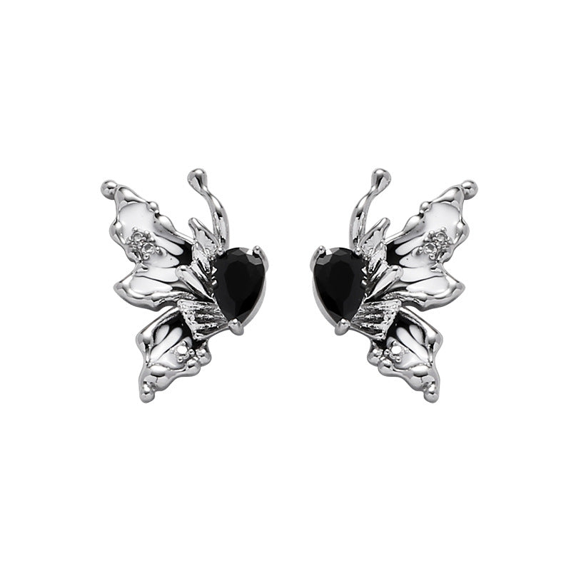 Chic Y2K Girl Black & White Butterfly Stud Earring