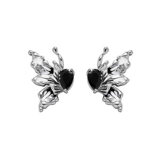 Chic Y2K Girl Black & White Butterfly Stud Earring