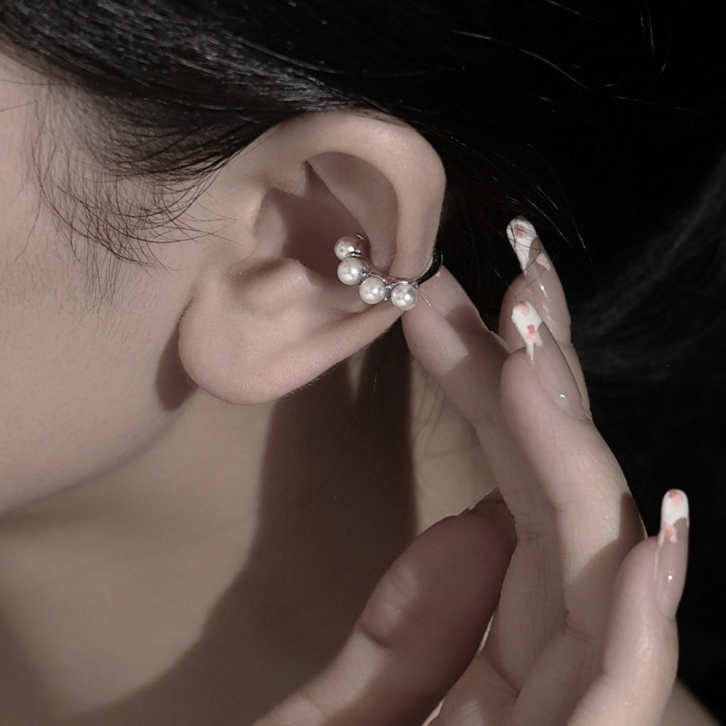 Elegant White Pearl Ear Cuff