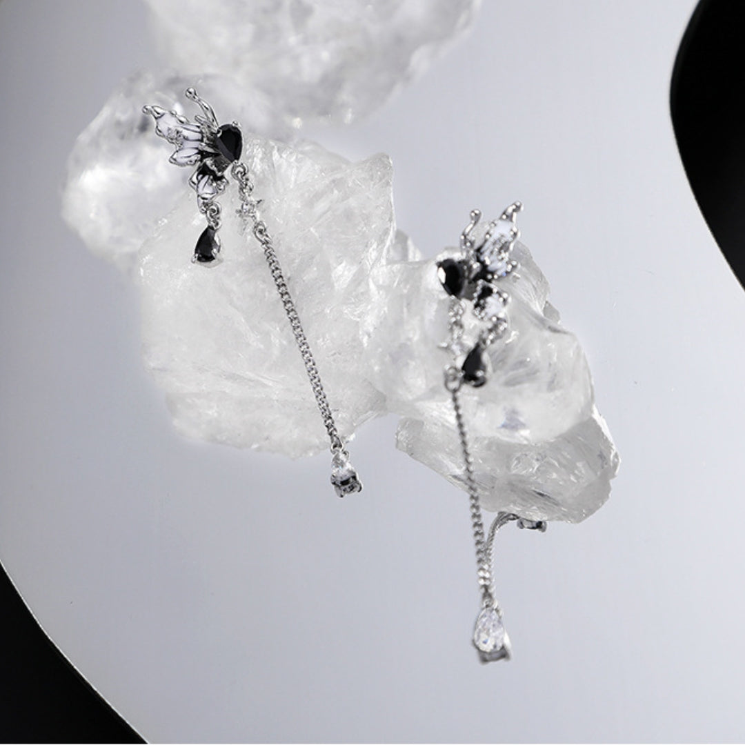 Beautiful Butterfly Long Tassel Zircon Ear Studs