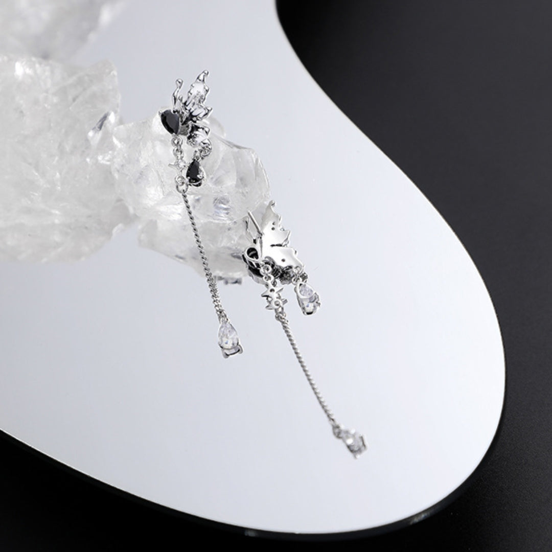 Beautiful Butterfly Long Tassel Zircon Ear Studs