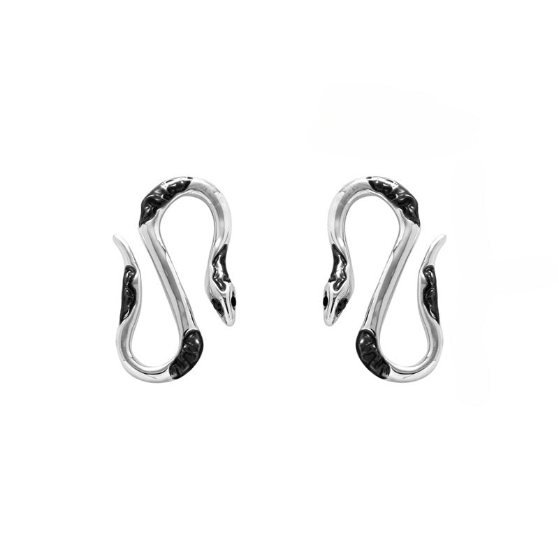 Unisex Metal Snake Twining Stud Earring