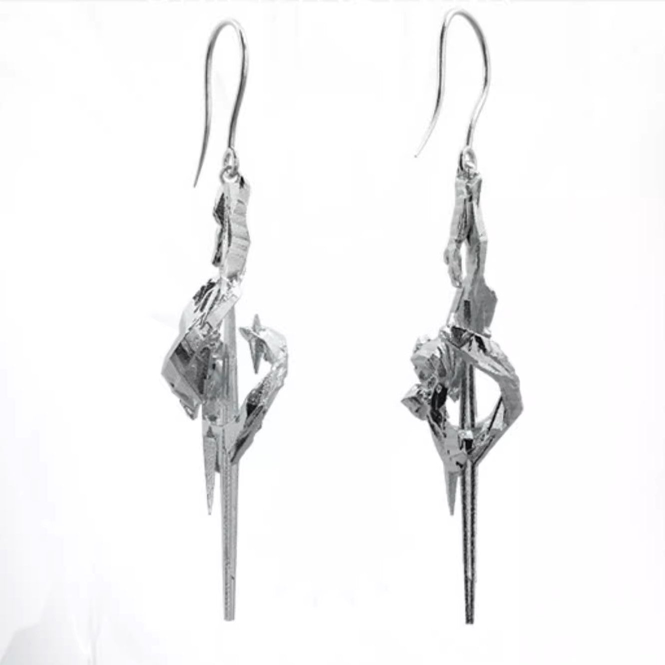 Designer Unique Silver Cyberpunk Earring