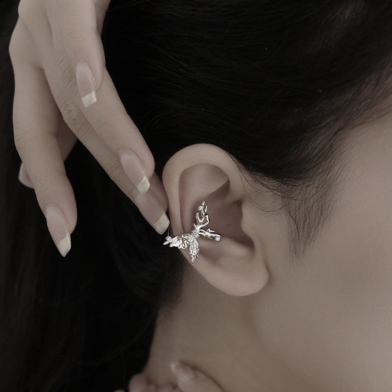 Cute Butterfly Silver Zircon Shining Ear Clip(single one)