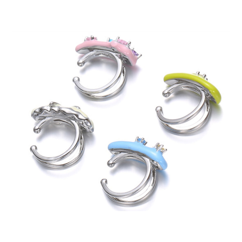 Y2K Sweet Shining Zircon Macaron Color Ear Clip(single one)