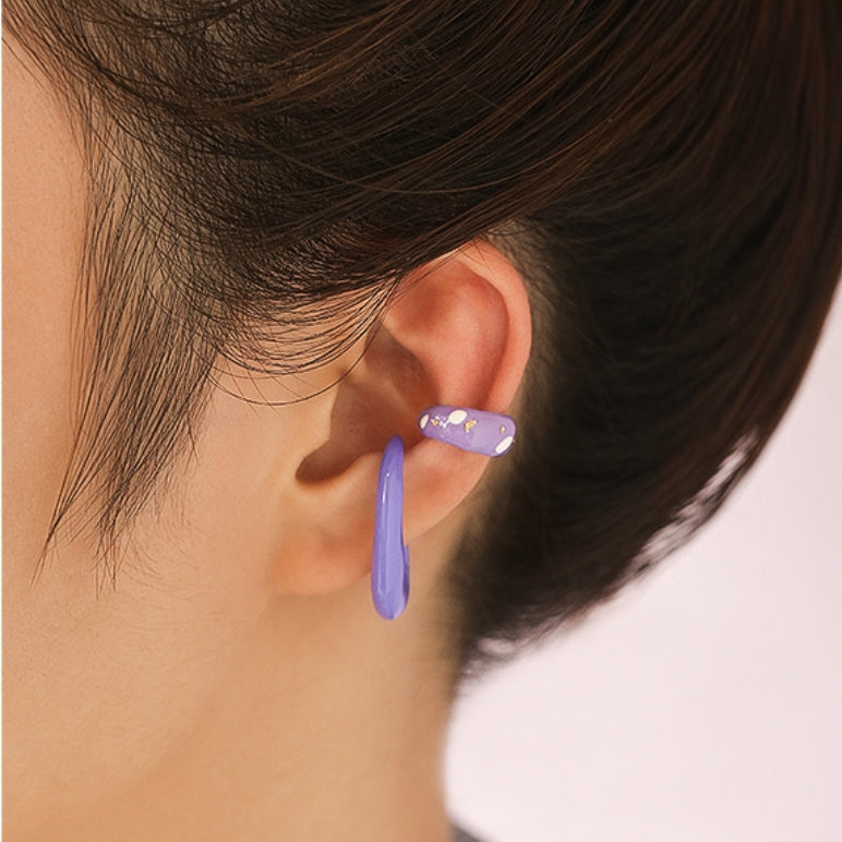 Cute Hand-made Purple Ear Clip(no ear piercing)