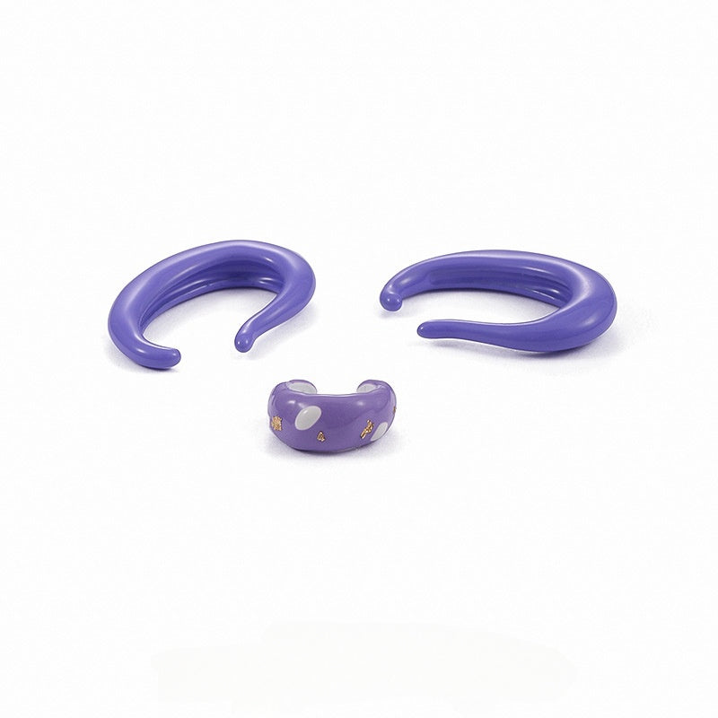 Cute Hand-made Purple Ear Clip(no ear piercing)