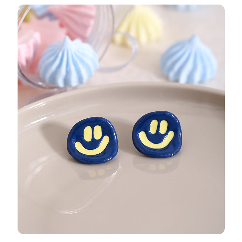 Y2k Blue Smile Stud Earring