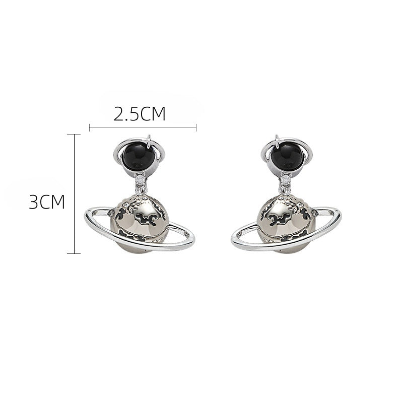 Designer Silver Planet Ear Stud