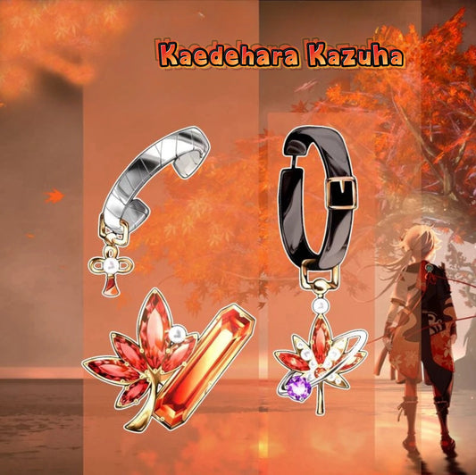 Designer Kaedehara Kazuha Orange Earrings