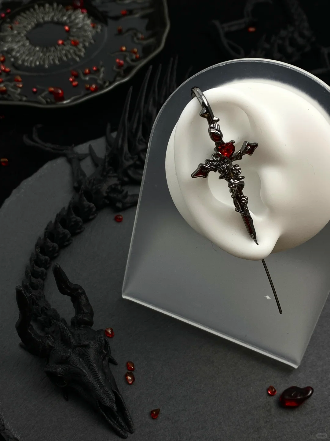 Gothic Y2K Unisex Fallen Angel Sword Alloy Stud Earring