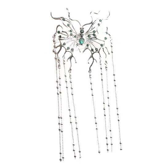 Chic Long Tassel Women Silver Butterfly Hairpin