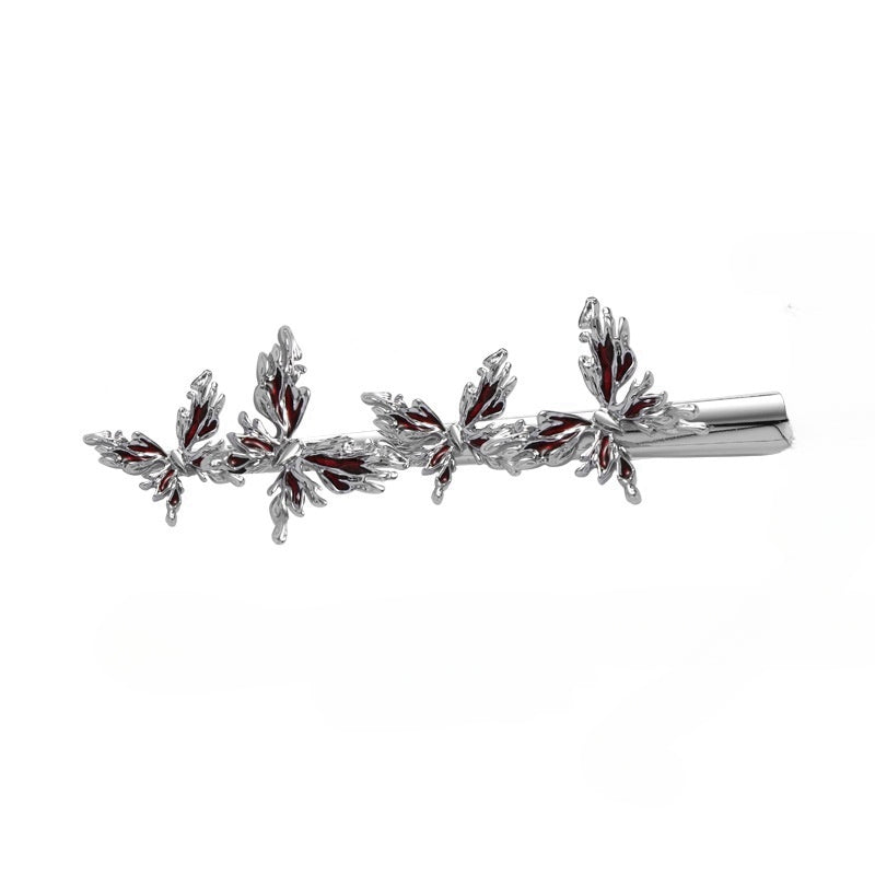 Dark Red Butterfly Metal Hairclip