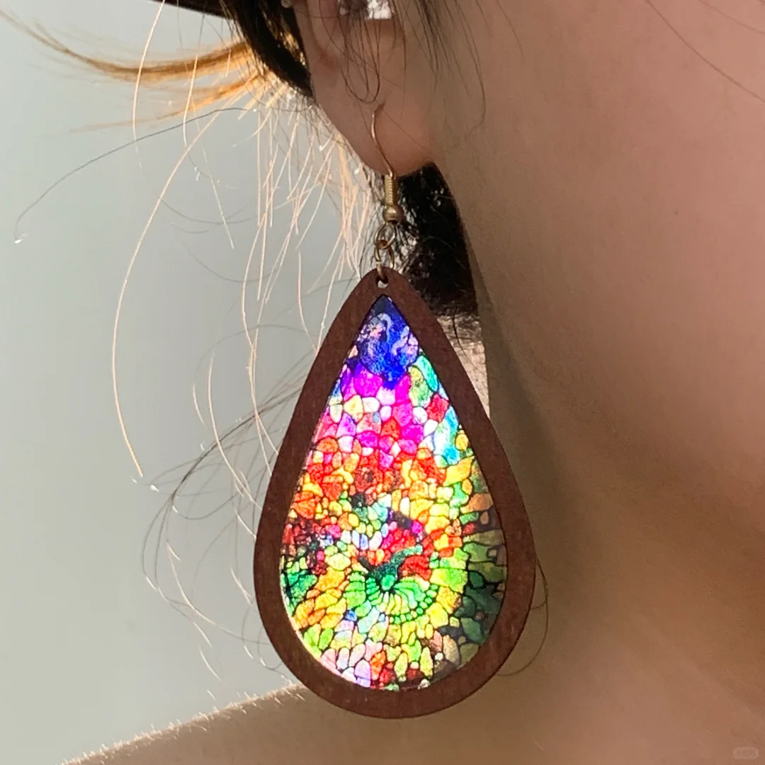 Vintage Drop Style Window Paper-cut Acrylic Earrings