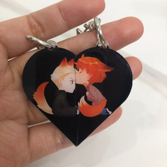 AFTG Andrew & Neil Heart Magnet Keychain Sets