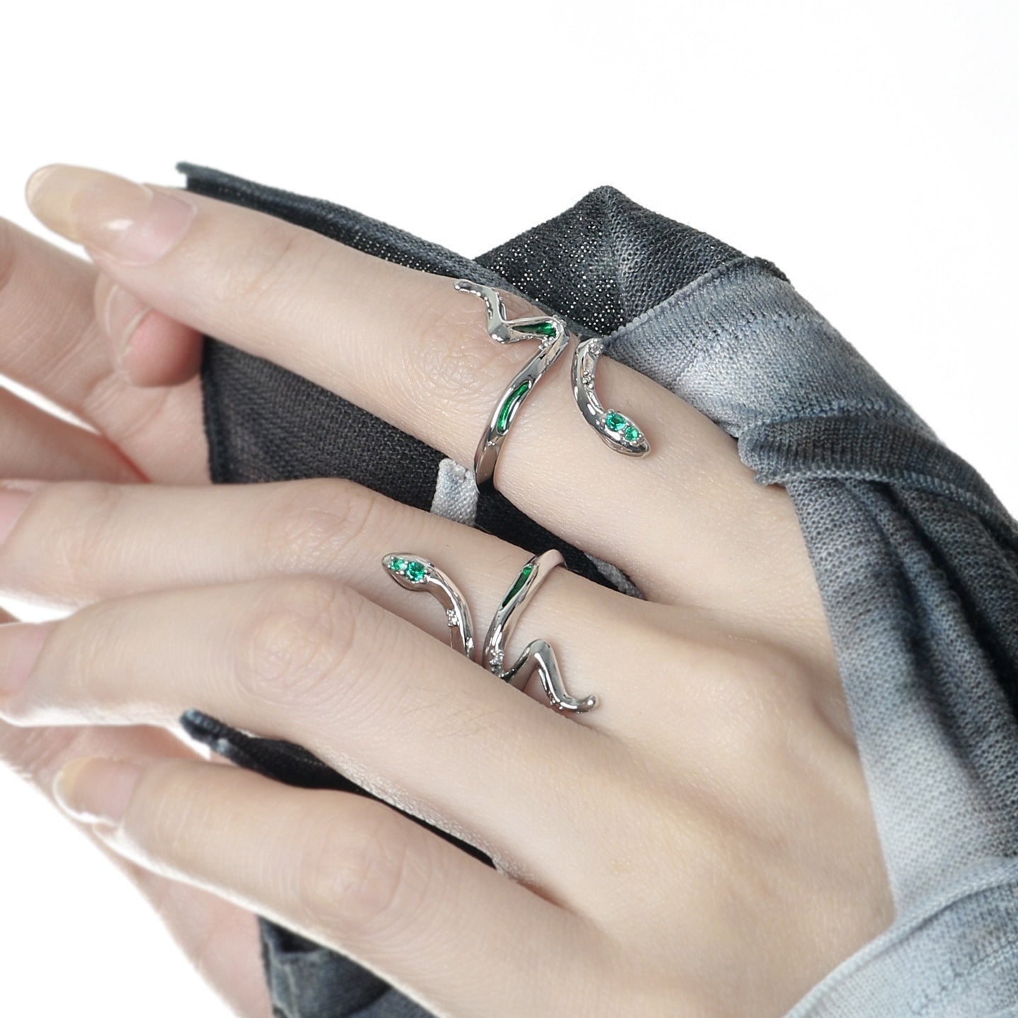 Green Slytherin Unisex Snake Rhinestone Ring