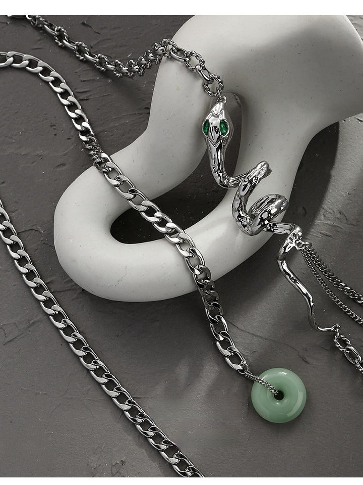 Slytherin Snake Jade Donut Tassel Waist Chain